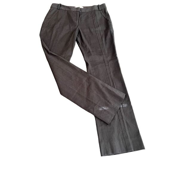 Diane Von Furstenberg Linen Blend Trouser Pants Black Size 6 - Picture 4 of 10